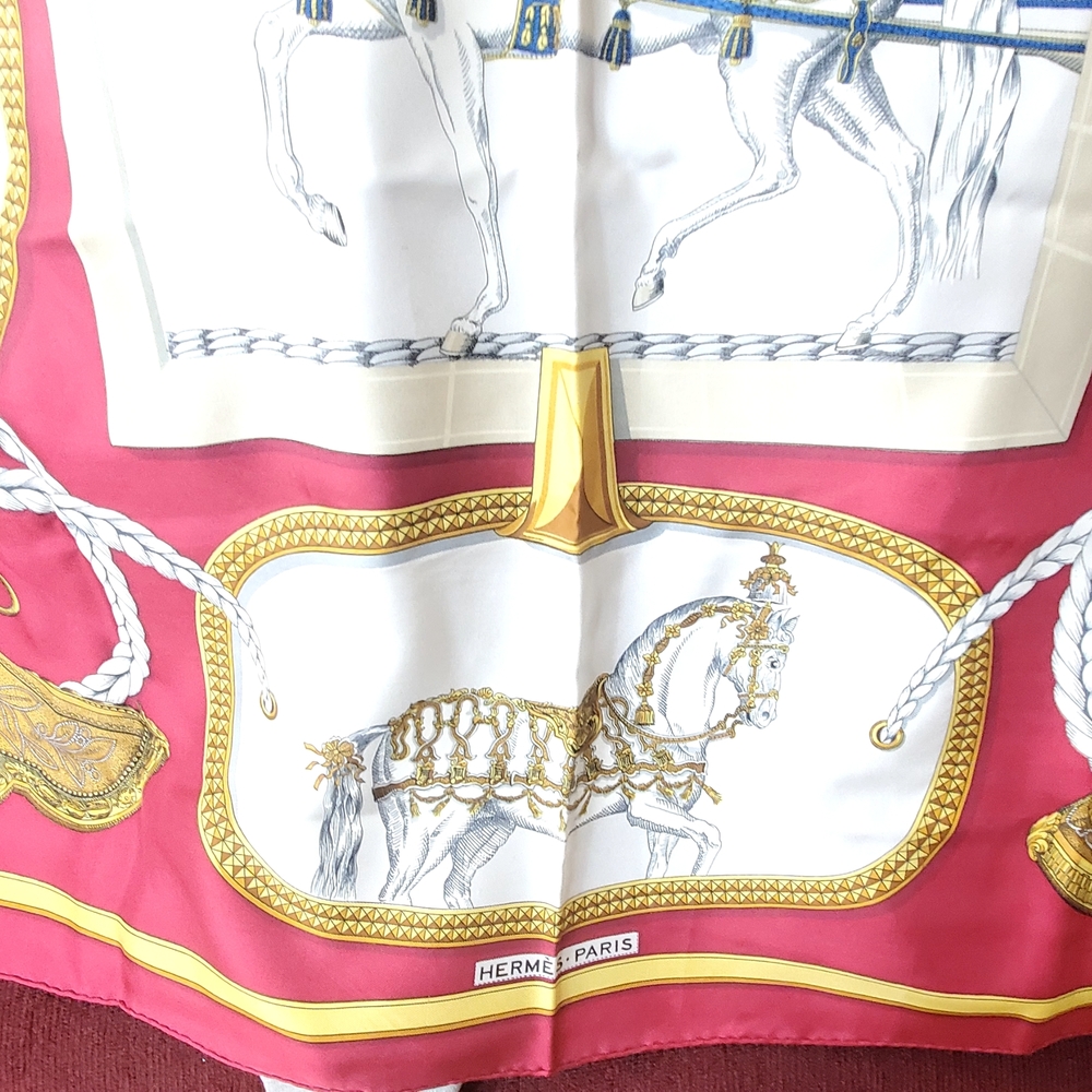Hermes Silk Scarf in Fuscia, Yellow, White - Picture 8 of 11